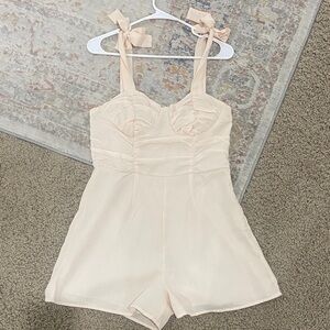 PrettyLittleThing bow Tie Strap Romper